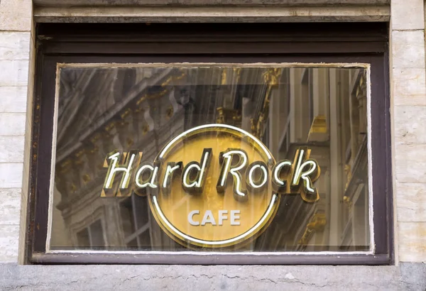 布鲁塞尔 比利时布鲁塞尔主要广场Grand Place附近的硬岩咖啡店 — 图库照片