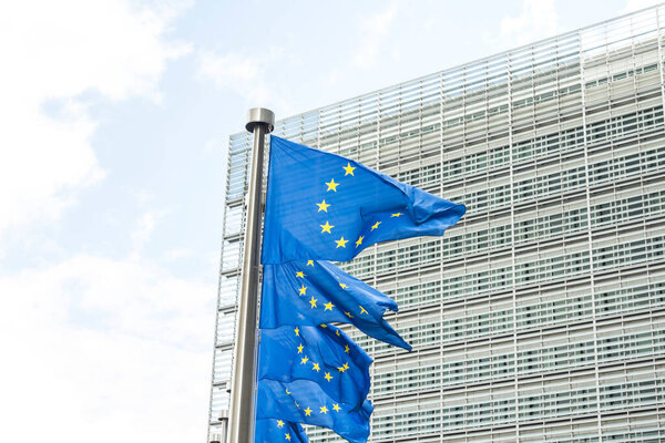 Brussels, BELGIUM : European Commission Headquarters building in Brussels, Belgium, Europe
