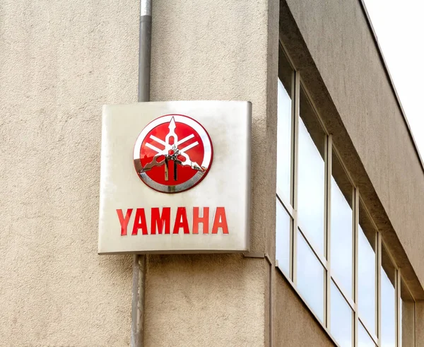 Nurnberg, Almanya, 31 Mayıs 2018: Yamaha bayiliği. Yamaha Corporation, müzik aletleri, elektronik ve motosikletleri üreten çok uluslu bir Japon şirketidir..