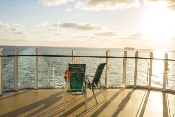 Chair Balcony Sea Cruise Liner — Stock Photo, Image