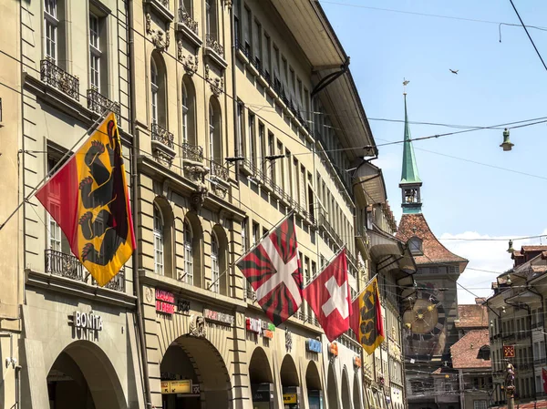 Pohled Staré Město Bern Unesco Světového Dědictví Populární Nákupní Ulice — Stock fotografie