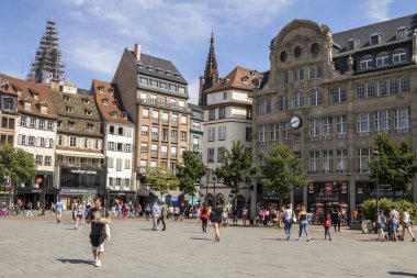 Strasbourg, Fransa, 3 Temmuz 2019: Strasbourg şehir manzarası, Fransa