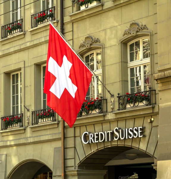 Bern Switzerland Credit Suisse One Leading Global Financial Services Company — Stock Photo, Image