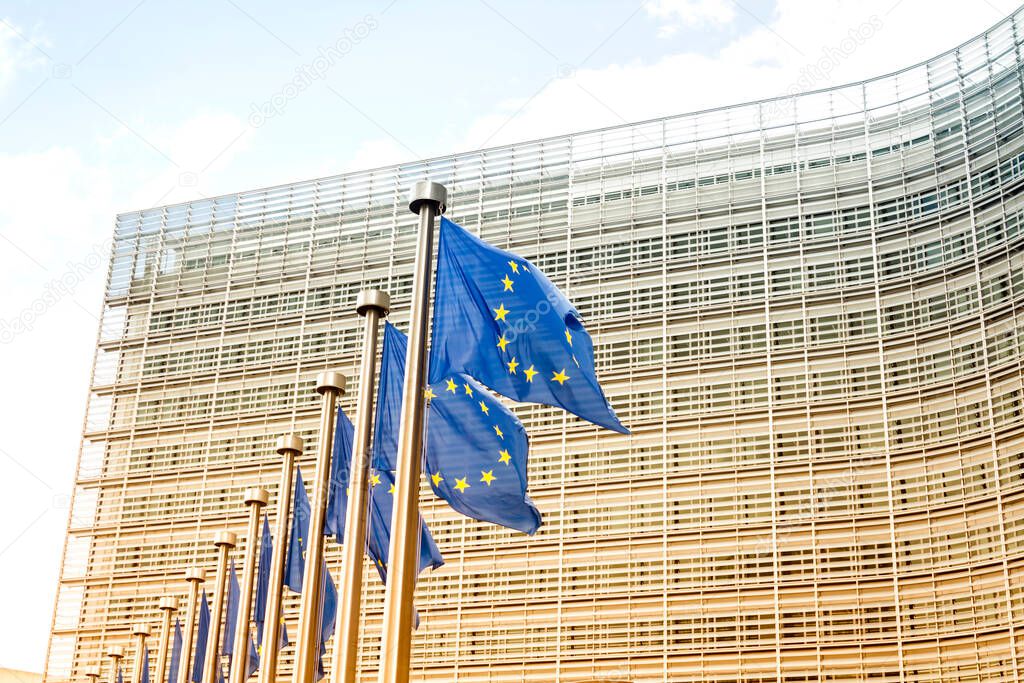 Brussels, BELGIUM : European Commission Headquarters building in Brussels, Belgium, Europe