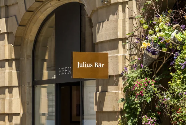 Bâle Suisse 1Er Juillet 2019 Julius Bar Banque Privée Bâle — Photo