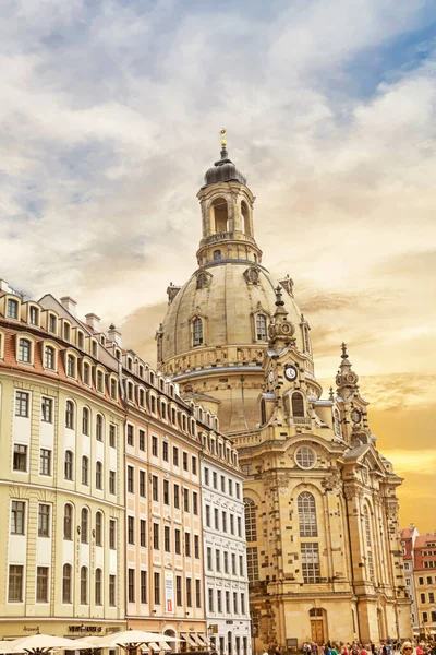 Kilátás Drezdai Frauenkirche Evangélikus Evangélikus Templom Szászország Drezda Németország — Stock Fotó