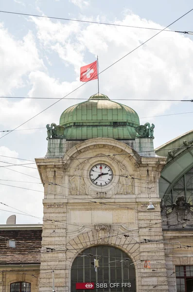Basilea Suiza Julio 2019 Estación Principal Ferrocarriles Bahnhof Basel Sbb — Foto de Stock