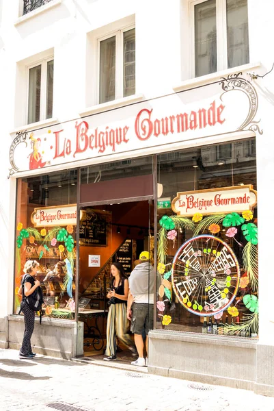 Bruselas Bélgica Julio 2019 Chocolatería Belga Belgique Gourmande Bruselas Hay — Foto de Stock