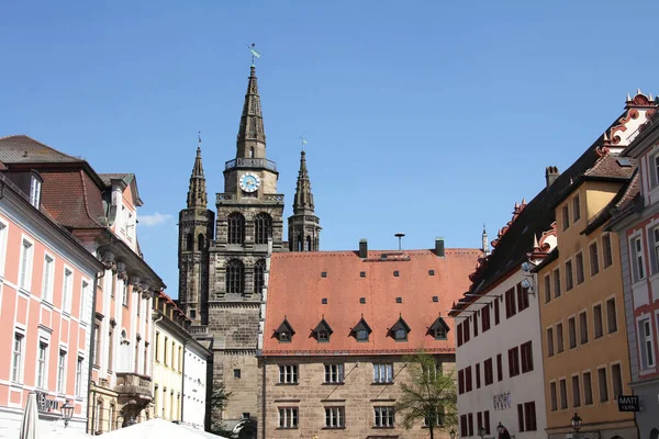Ansbach Alemanha Apr 2018 Vista Panorâmica Arquitetura Cidade Velha Ansbach — Fotografia de Stock