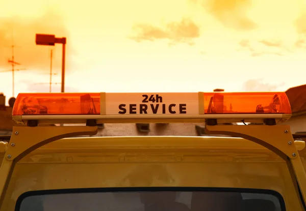 Orange Light Bar Accident Service Truck — Stock Photo, Image