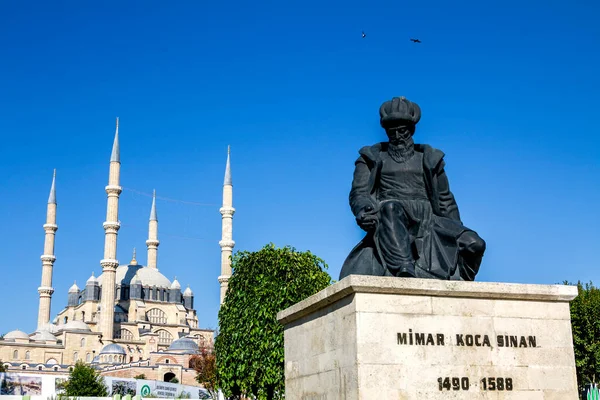 Estatua Del Arquitecto Mimar Koca Sinan Edirne Turquía Patrimonio Humanidad — Foto de Stock