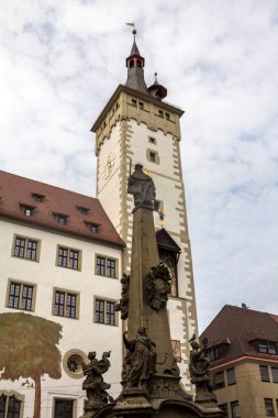 Almanya 'nın Bavyera kentindeki eski Wurzburg Belediye Sarayı
