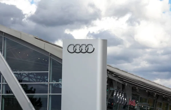 Nurnberg Alemania Logotipo Audi Showroom Oficina Del Distribuidor Oficial Audi — Foto de Stock