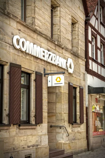 Lauf Der Pegnitz Alemania Ago 2017 Sucursal Commerzbank Commerzbank Uno — Foto de Stock