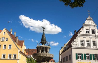 Nordlingen, Franconia, Bavyera, Almanya 'daki Ünlü Ortaçağ Kasabası