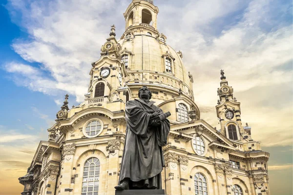 Drezno Saksonia Niemcy Pomnik Martina Luthera Dreźnie Niemcy — Zdjęcie stockowe