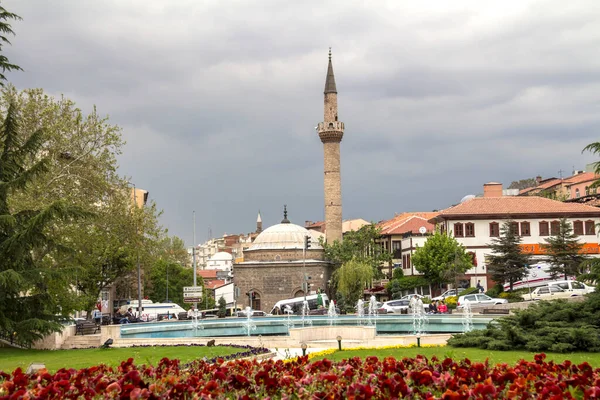Ankara Turkije Gerenoveerde Ottomaanse Stijl Huizen Hamamonu District Hoofdstad Van — Stockfoto