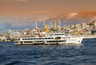İstanbul Boğazı 'ndan geçen yolcu feribotu