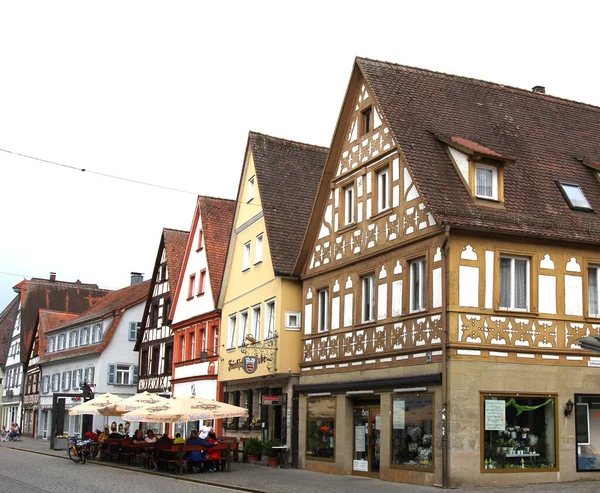 中世の旧市街 Alt Stadt ビュー シュワバフのドイツの都市 — ストック写真