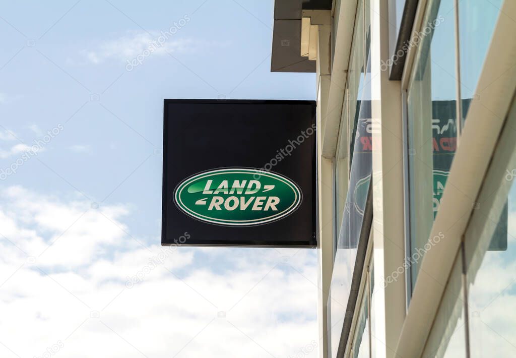 Ankara, Turkey : Land Rover dealership sign. Land Rover is a brand of the British car manufacturer Jaguar Land Rover
