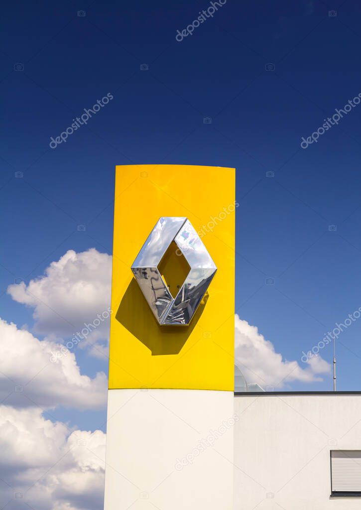 Schwabach, Germany : Sign at the entrance of a Renault store - Renault is a French multinational automobile manufacturer