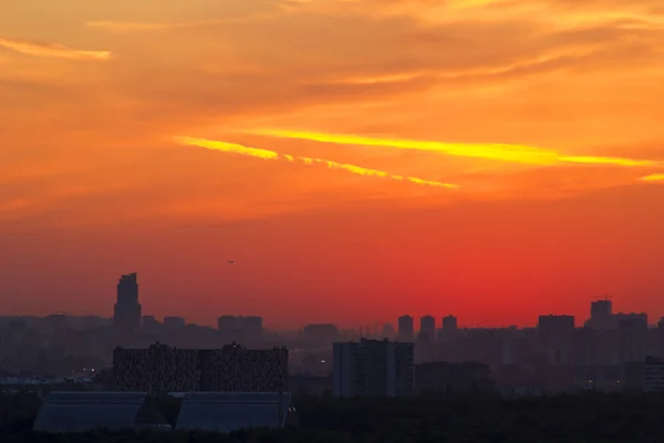 Ostankino Fernsehturm Und Sonnenuntergang Über Moskau — Stockfoto