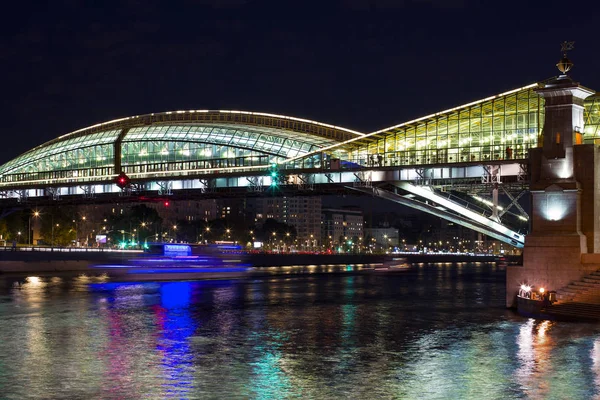 Merkezi Gece Aydınlatma Moskova 2018 Yılında Çekilen Fotoğraf Sayısı Şehir — Stok fotoğraf