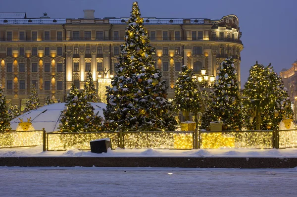 Bellissimo Design Nuovo Anno Natale Nel Centro Mosca Filmati Girati — Foto Stock