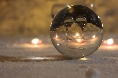 Sevgililer günü görüntüleri tatil onuruna fotoğrafları çekim dürbünüyle Rusya Tarih: 07.01.2019 yıllar, kar, fotoğraf gösteriyor mum, Bakaly 