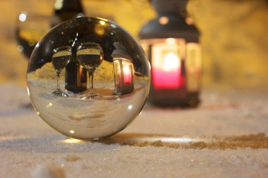 Sevgililer günü görüntüleri tatil onuruna fotoğrafları çekim dürbünüyle Rusya Tarih: 07.01.2019 yıllar, kar, fotoğraf gösteriyor mum, Bakaly 