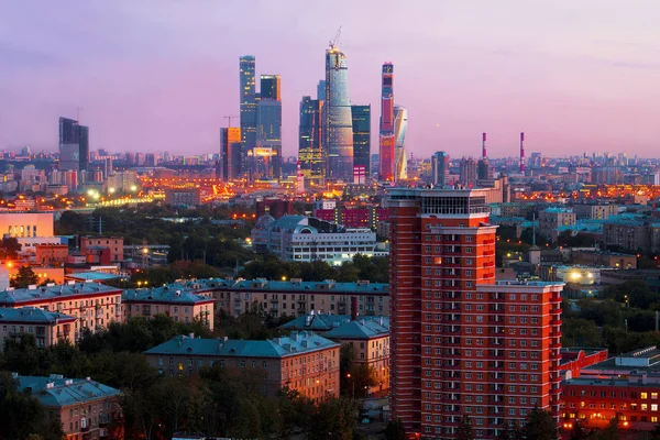 View City Skyscrapers Center Moscow Photos Taken Winter Summer 2016 — Stock Photo, Image