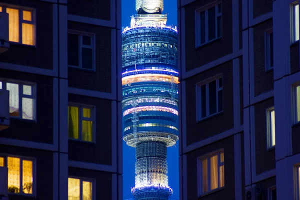 Ostankino Tornet Symbolerna För Moskva Bilder Tagna Vid Olika Tidpunkter — Stockfoto