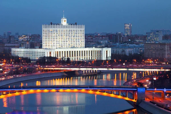 Blick Auf Die Stadt Und Wolkenkratzer Zentrum Von Moskau Fotos — Stockfoto