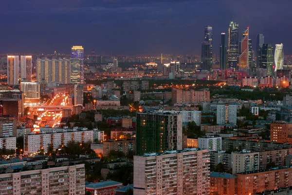 View City Skyscrapers Center Moscow Photos Taken Winter Summer 2016 — Stock Photo, Image