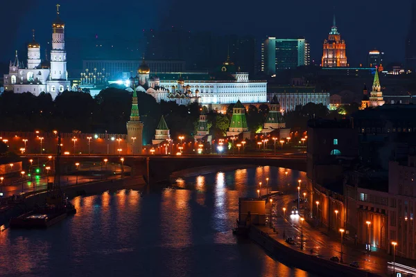 Вид Город Небоскребы Центре Москвы Фотографии Сделанные Зимой Летом 2016 — стоковое фото