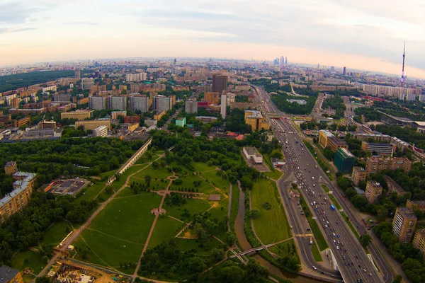 Вид Город Небоскребы Центре Москвы Фотографии Сделанные Зимой Летом 2016 — стоковое фото