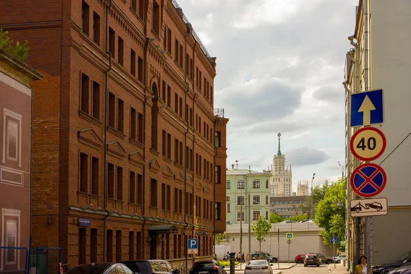 Prachtige Architectuur Het Centrum Van Moskou Foto Genomen City Street — Stockfoto