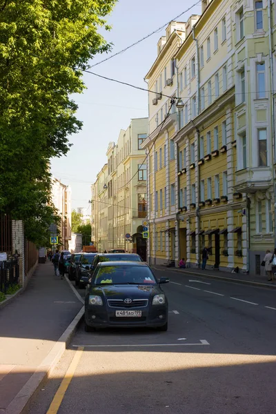 Красивая Архитектура Центре Москвы Фото Сделано Улицах Города Метро Краснопресненская — стоковое фото