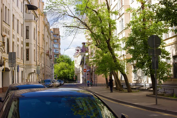 Hermosa Arquitectura Centro Moscú Foto Tomada Calle Ciudad Metro Lubyanka — Foto de Stock