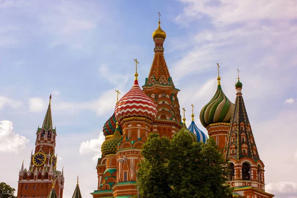 Basil Cathedral Het Centrum Van Moskou Foto Genomen City Street — Stockfoto