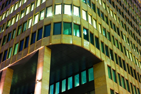 Paisaje Urbano Los Edificios Moscú Por Noche Foto Tomada Calle — Foto de Stock