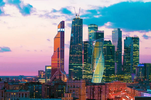 Moskova Şehri Kuşbakışı Çekilen Fotoğraflar 2017 Yazında Moskova Bina Gökyüzü — Stok fotoğraf