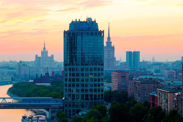 Stad Moskva Från Fågelperspektiv Bilder Tagna Sommaren 2015 Moskva Byggnad — Stockfoto