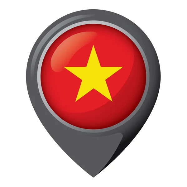 Konumu Pin Vietnam Bayrağı Ile Gösteren Simge Kurumsal Malzemeleri Coğrafya — Stok Vektör