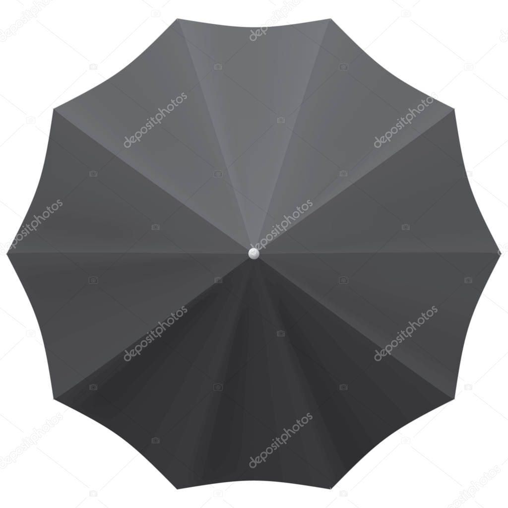 Object umbrella close top view. Ideal for catalogs and information