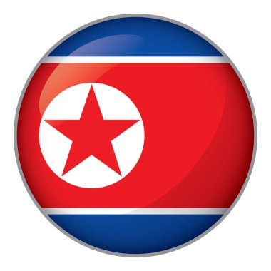 Kuzey Kore bayrağı düğmesini gösteren simge. Kurumsal malzemeleri ve Coğrafya kataloglar için idealdir