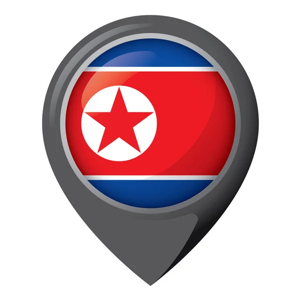 Icon Representing Location Pin Flag North Korea Ideal Catalogs Institutional — Stock Vector