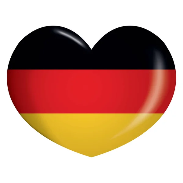 Illustratie Hart Pictogram Met Vlag Van Duitsland Ideaal Voor Catalogi — Stockvector