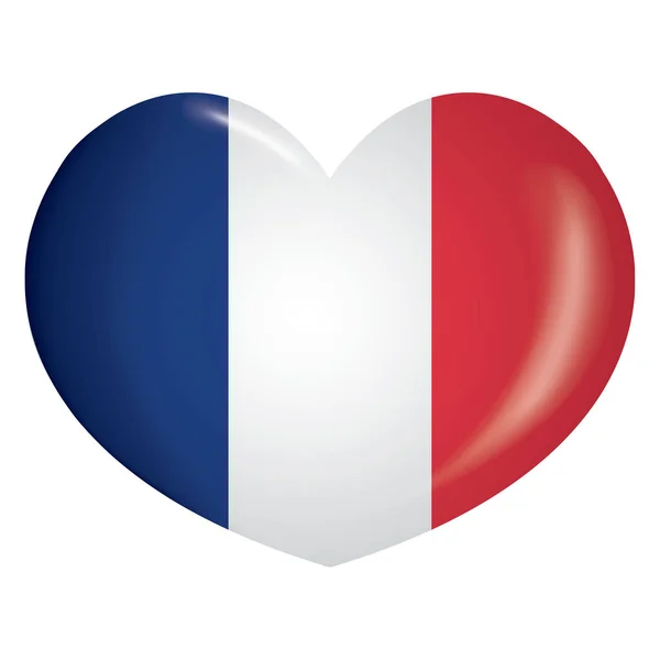 Icono Ilustración Corazón Con Bandera Francia Ideal Para Catálogos Materiales — Vector de stock