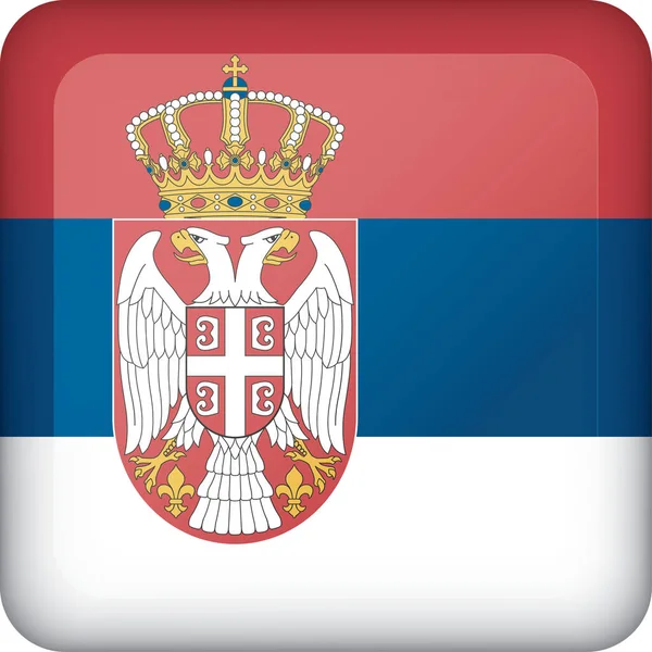 Icono Que Representa Bandera Del Botón Cuadrado Serbia Ideal Para — Archivo Imágenes Vectoriales